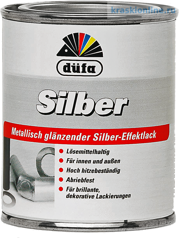 Эмаль düfa Silber Extra, жаростойкая серебристая